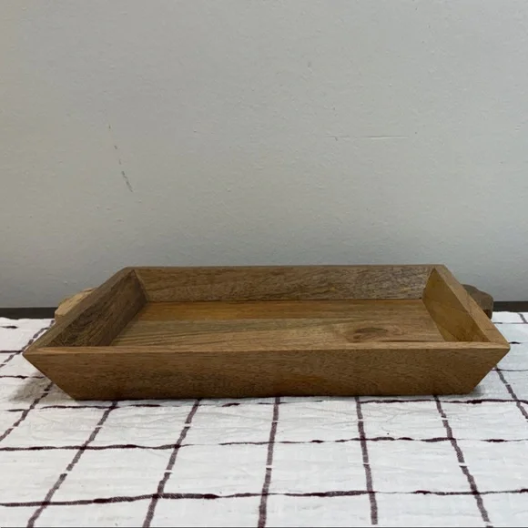 Hearth & Hand with Magnolia Wooden Tray with Beaded Garland - Picture 7 of 8